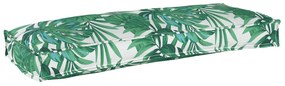 vidaXL Almofada de Palete para Banco com Padrão de Folha 100x40x8 cm Tecido Oxford