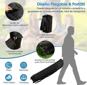 Tenda dobrável instantânea para exterior 3x3m com 4 Sacos de areia, paredes laterais de altura ajustável para jardim ou praia Azul
