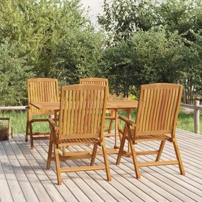 vidaXL 5 pcs conjunto de jantar p/ jardim madeira de teca maciça