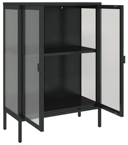 Aparador Laurine com Vitrine de 75 cm - Preto - Design Vintage