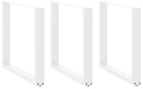 Pés para mesa de jantar em formato de U, 3 peças, branco, 80x (72-73)