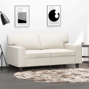 vidaXL Sofá de 2 lugares 120 cm couro artificial cor creme