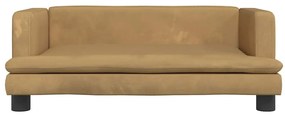 Cama para cães 80x45x30 cm veludo castanho