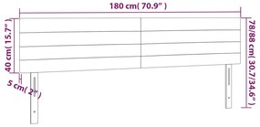 Cabeceira de cama c/ luzes LED tecido 180x5x78/88 cm azul
