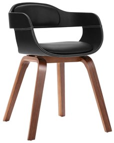 241684 vidaXL Cadeira de jantar madeira curvada e couro artificial