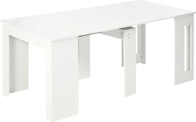 HOMCOM Mesa de Jantar Retangular Extensível para 4-6 Pessoas com Lateral Abatível Mesa Auxiliar Multifuncional 180x85x75cm Branco | Aosom Portugal