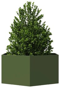Vaso/floreira de jardim hexagonal 104x90x45 cm aço verde