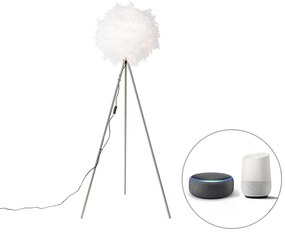 LED Candeeiro de pé inteligente romântico branco com Wi-Fi A60 - Feather Moderno