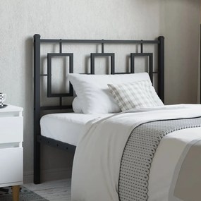 vidaXL Cabeceira de cama 90 cm metal preto