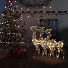 vidaXL Renas decorativas de Natal 3 pcs 120 cm acrílico multicolorido