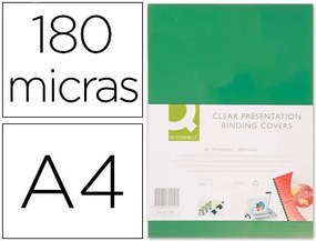 Capa de Encadernação Q-connect Pvc Din A4 Opaca Verde 180 Microns Pack de 100 Unidades