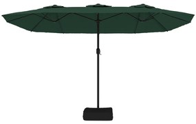 Guarda-sol com cabeça dupla 449x245 cm verde