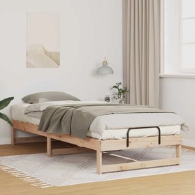 vidaXL Estrutura de Cama com Alças Castanho Madeira de pinho maciça