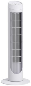 HOMCOM Ventoinha de Coluna 45W Ventoinha de Coluna Silenciosa com 3 Velocidades e Oscilação 70° para Sala Quarto Ø27x75 cm Branco