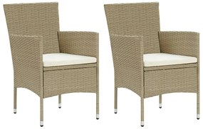 3 pcs conjunto de jantar para jardim bege