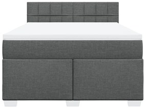 Cama com molas/colchão 140x200 cm tecido cinzento-escuro