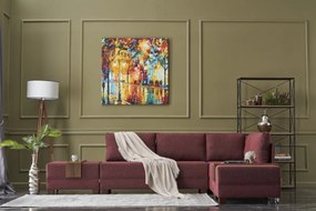Sofá-Cama de Canto Fly – Vermelho Claret – 210x70x280 cm