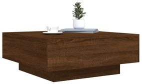 Mesa de centro 80x80x31 cm derivados madeira carvalho castanho