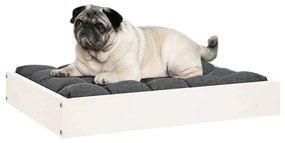 Cama para cães 61,5x49x9 cm madeira de pinho maciça branco