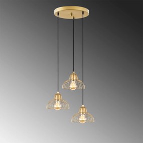 Candeeiro de Teto Dopo – Dourado Brilhante – 44 x 44 x 114 cm