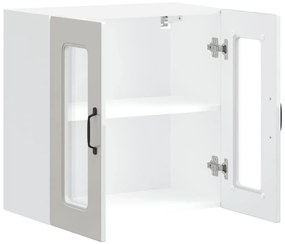 Armário parede de cozinha porta vidro Kalmar branco alto brilho