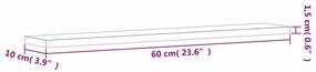 Prateleiras de parede 4pcs derivados de madeira cinzento sonoma