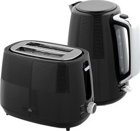 HOMCOM Conjunto Chaleira e Torradeira, 1,7 L, várias funções, Aço Inoxidável, Preto | Aosom Portugal