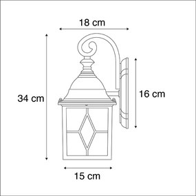 LED Candeeiro de parede exterior elegante e romântico em bronze com Wifi A60 - Londres Clássico / Antigo,Rústico