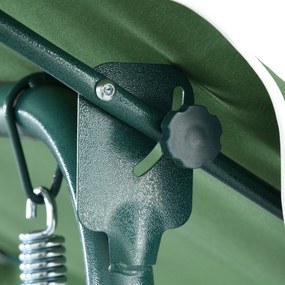 Baloiço de Jardim de 2-3 Lugares com Estrutura de Metal Almofada Toldo