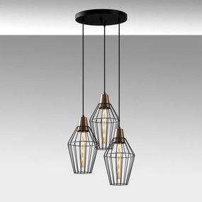 Candeeiro de Teto Wire – Preto – 44 x 44 cm