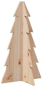 Árvore de Natal decorativa 69,5 cm madeira de pinho maciça