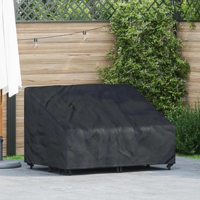vidaXL Capa para banco de jardim Preto 130 x 95 x 40 / 80 cm tecido 210D