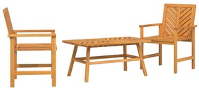 vidaXL Conjunto de Lounge de Jardim Castanho Madeira de acácia maciça