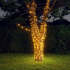 vidaXL Luzes solares 2pcs 2x200 LED p/ interior/exterior branco quente