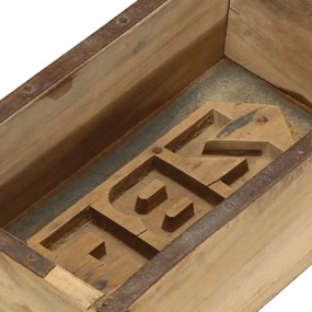 Bandeja vidaXL 60,5x15x9 cm em Madeira Reciclada