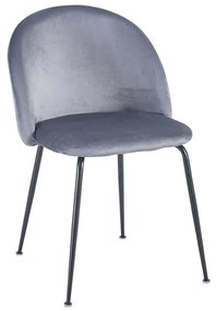 Cadeira Black Dalnia Veludo - Cinza escuro