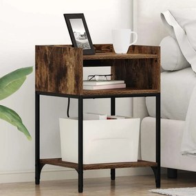vidaXL Mesa-de-cabeceira 2 pcs Carvalho fumado 40 x 40 x 61 cm