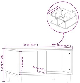 Mesa de centro 60x50x36,5 cm derivados madeira branco brilhante