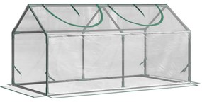 Outsunny Estufa 120x60x60cm Estufa de Jardim com 2 Janelas Enroláveis para Cultivo de Plantas Verduras Flores Transparente | Aosom Portugal