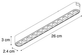 LED Candeeiro de Teto Moderno Preto para Sistema de Trilho Monofásico 12W 3000K - Magnetic Puntua Moderno