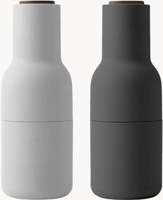 Moinhos de sal e pimenta com tampas em madeira de nogueira Bottle Grinders, conjunto de 2