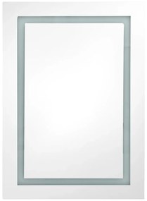 Armário espelhado casa de banho LED 50x13x70cm cinzento cimento