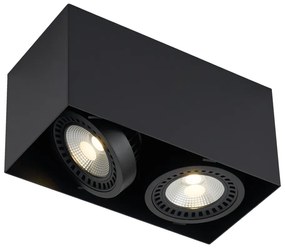 Foco de superfície moderno preto com LED regulável de 2 luzes - Dionysos Moderno