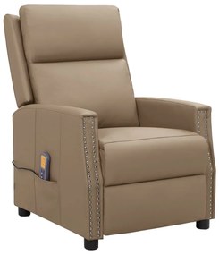 vidaXL Cadeira de massagens couro artificial cappuccino