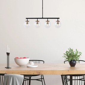 Candeeiro Chandelier Fazli – Preto Antigo – 70 x 15 x 43-87 cm