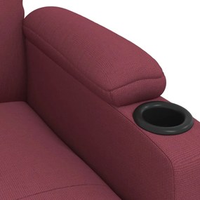 Poltrona elétrica reclinável tecido vermelho tinto