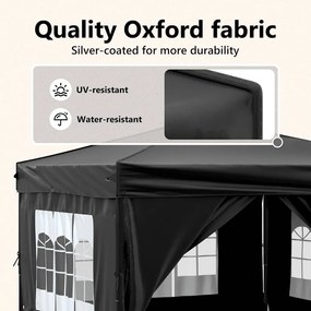 Tenda para festas dobrável com paredes laterais 3x3 m preto