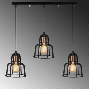 Candeeiro Suspenso Endustri – Preto – 100 x 20 cm