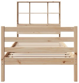 Cama com estante sem colchão 100x200 cm pinho maciço