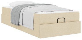 vidaXL Estrutura de cama com colchão com colchão 2 pcs Creme tecido